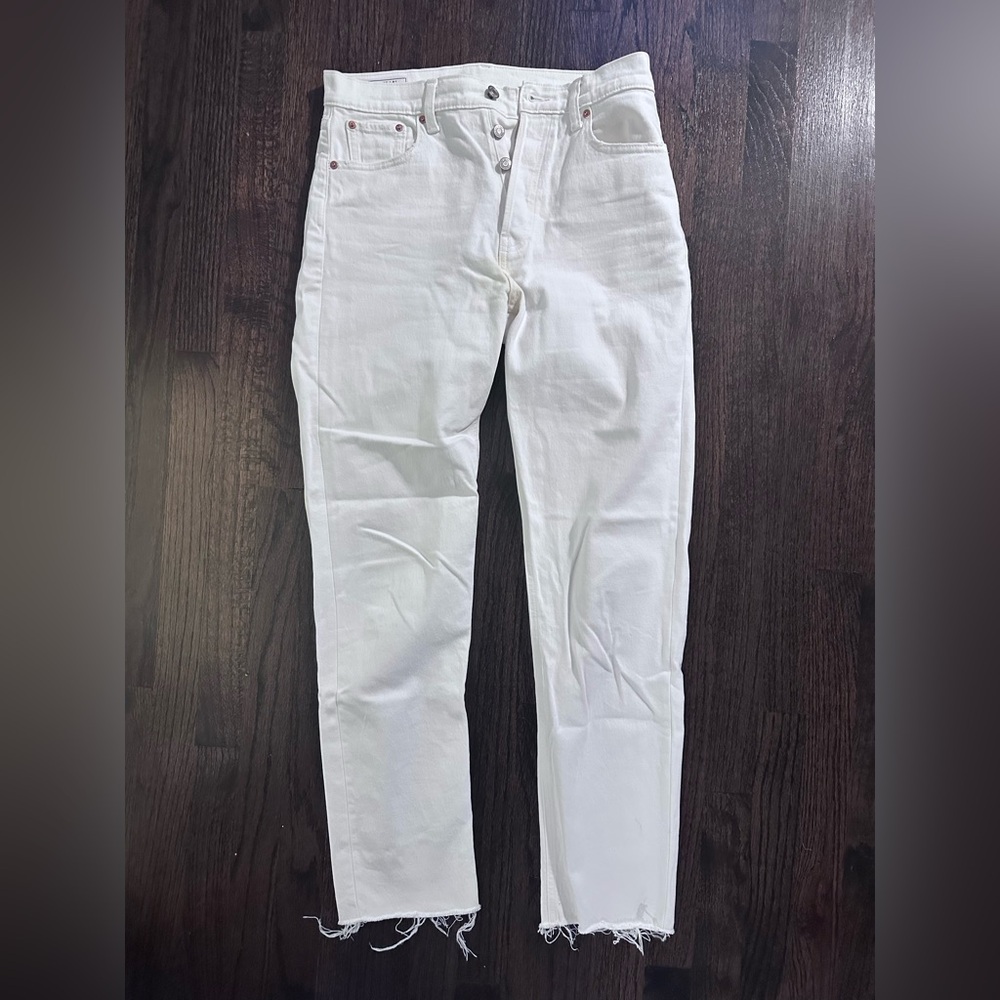 GAP Cheeky Straight High Rise Jeans in White